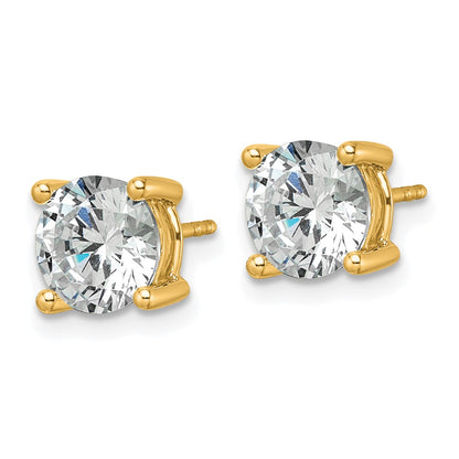 14k 3 carat Lab Grown Diamond VS+ F+ Round Complete Four Prong Heavyweight Stud Earrings