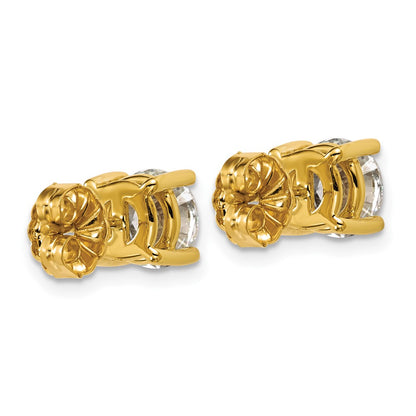 14k 3 carat Certified Lab Grown Diamond VS+ F+ Round Complete Four Prong Heavyweight Stud Earrings