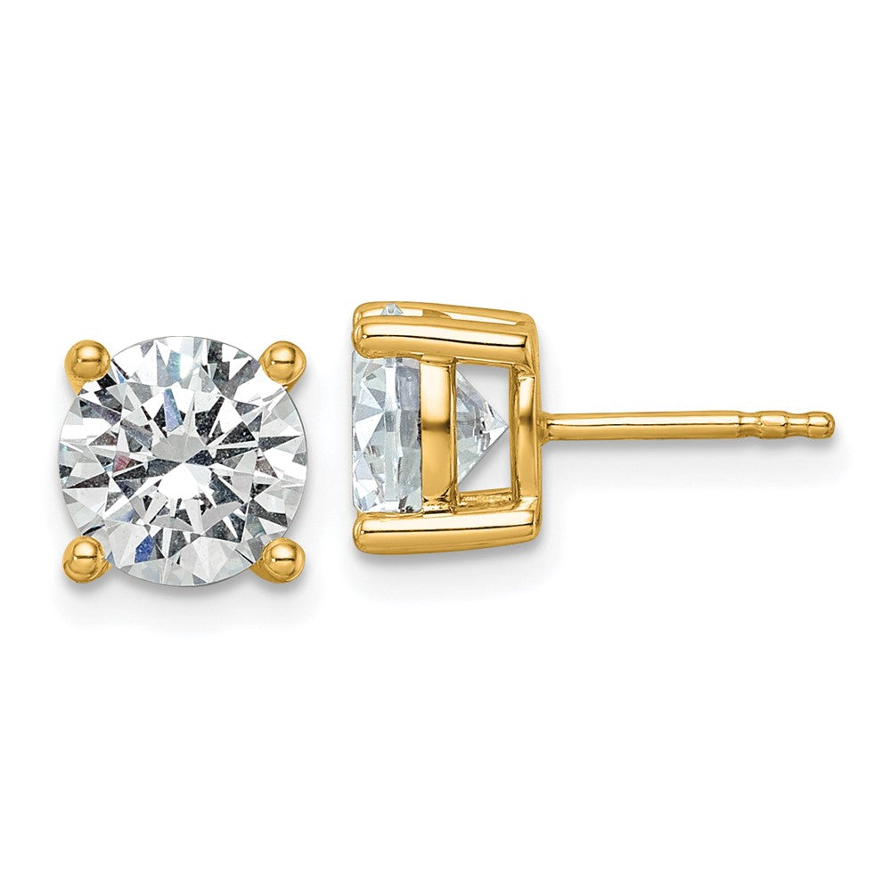 14k 3 carat Certified Lab Grown Diamond VS+ F+ Round Complete Four Prong Heavyweight Stud Earrings