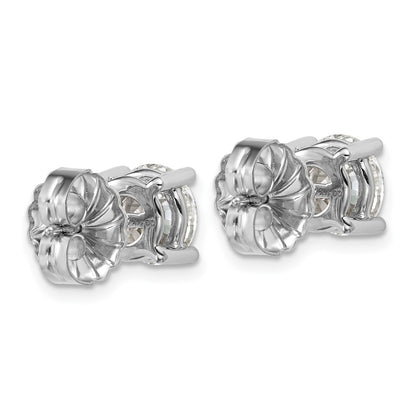 14k White Gold 4 carat Certified Lab Grown Diamond VS+ F+ Round Complete Four Prong Heavyweight Stud Earrings