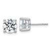 14k White Gold 4 carat Lab Grown Diamond VS/SI+ G+ Round Complete Four Prong Heavyweight Stud Earrings
