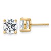14k 4 carat Certified Lab Grown Diamond VS/SI+ G+ Round Complete Four Prong Heavyweight Stud Earrings