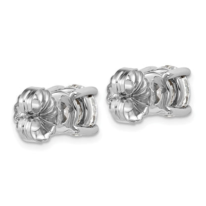 14k White Gold 5 carat Lab Grown Diamond VS+ F+ Round Complete Four Prong Heavyweight Stud Earrings