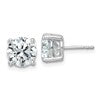 14k White Gold 5 carat Certified Lab Grown Diamond VS+ F+ Round Complete Four Prong Heavyweight Stud Earrings