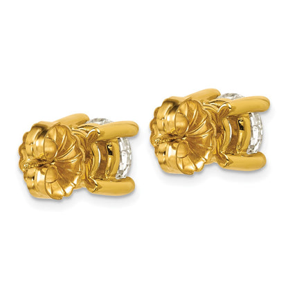 14k 5 carat Certified Lab Grown Diamond VS/SI+ G+ Round Complete Four Prong Heavyweight Stud Earrings