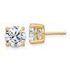 14k 5 carat Lab Grown Diamond VS/SI+ G+ Round Complete Four Prong Heavyweight Stud Earrings
