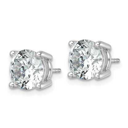 14k White Gold 6 carat Certified Lab Grown Diamond VS/SI+ G+ Round Complete Four Prong Heavyweight Stud Earrings