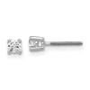 14k White Gold 1/5 carat Lab Grown Diamond VS/SI+ G+ Round Complete Four Prong Screwback Heavyweight Stud Earrings
