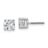 14k White Gold 1 1/2 carat Certified Lab Grown Diamond VS+ F+ Round Complete Four Prong Screwback Heavyweight Stud Earrings