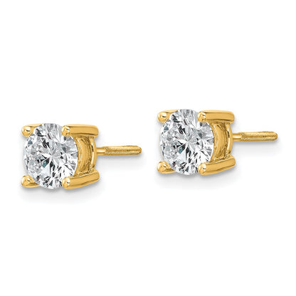 14k 1 1/2 carat Lab Grown Diamond VS/SI+ G+ Round Complete Four Prong Screwback Heavyweight Stud Earrings