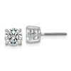 14k White Gold 2 carat Lab Grown Diamond VS+ F+ Round Complete Four Prong Screwback Heavyweight Stud Earrings