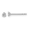 14k White Gold 1/10 carat Lab Grown Diamond VS/SI+ G+ Round Complete Three Prong Stud Earrings