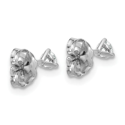 14k White Gold 1/5 carat Certified Lab Grown Diamond VS/SI+ G+ Round Complete Three Prong Stud Earrings
