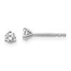 14k White Gold 1/5 carat Lab Grown Diamond VS+ F+ Round Complete Three Prong Stud Earrings