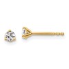 14k 1/5 carat Lab Grown Diamond VS+ F+ Round Complete Three Prong Stud Earrings
