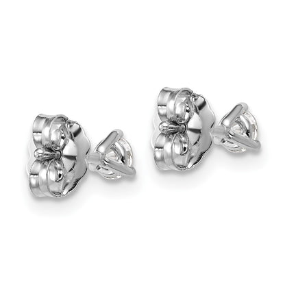 14k White Gold 1/4 carat Certified Lab Grown Diamond VS+ F+ Round Complete Three Prong Stud Earrings