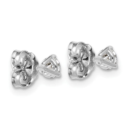 14k White Gold 1/3 carat Certified Lab Grown Diamond VS+ F+ Round Complete Three Prong Stud Earrings