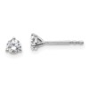 14k White Gold 1/3 carat Lab Grown Diamond VS/SI+ G+ Round Complete Three Prong Stud Earrings