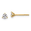 14k 1/3 carat Lab Grown Diamond VS+ F+ Round Complete Three Prong Stud Earrings