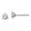 14k White Gold 1/2 carat Lab Grown Diamond VS/SI+ G+ Round Complete Three Prong Stud Earrings