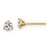 14k 1/2 carat Certified Lab Grown Diamond VS+ F+ Round Complete Three Prong Stud Earrings