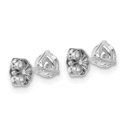 14k White Gold 3/4 carat Certified Lab Grown Diamond VS/SI+ G+ Round Complete Three Prong Stud Earrings