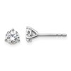 14k White Gold 3/4 carat Certified Lab Grown Diamond VS+ F+ Round Complete Three Prong Stud Earrings