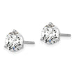 14k 1 1/2 carat Lab Grown Diamond VS/SI+ G+ Round Complete Three Prong Stud Earrings