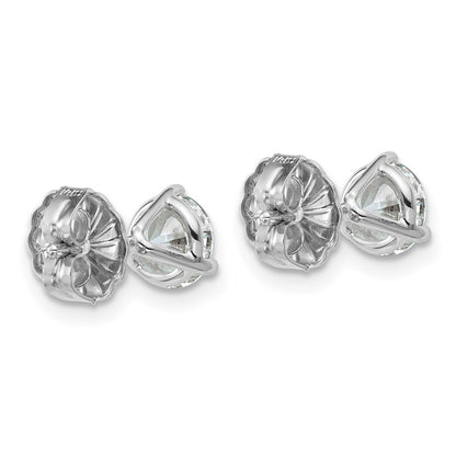 14k White Gold 1 3/4 carat Lab Grown Diamond VS/SI+ G+ Round Three Prong Complete Stud Earrings