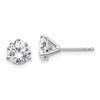 14k White Gold 1 1/2 carat Certified Lab Grown Diamond VS+ F+ Round Complete Three Prong Stud Earrings