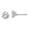 14k White Gold 2 carat Lab Grown Diamond VS/SI+ G+ Round Complete Three Prong Stud Earrings