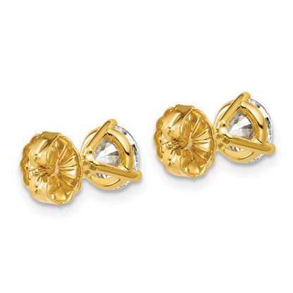14k 2 carat Certified Lab Grown Diamond VS/SI+ G+ Round Complete Three Prong Stud Earrings