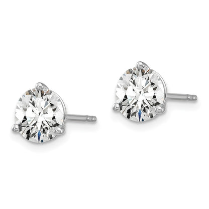 14k White Gold 5 carat Certified Lab Grown Diamond VS+ F+ Round Complete Three Prong Stud Earrings