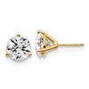 14k 5 carat Lab Grown Diamond VS/SI+ G+ Round Complete Three Prong Stud Earrings