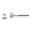 14k White Gold 1/5 carat Certified Lab Grown Diamond VS+ F+ Round Complete Three Prong Screwback Stud Earrings