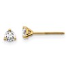 14k 1/4 carat Certified Lab Grown Diamond VS/SI+ G+ Round Complete Three Prong Screwback Stud Earrings
