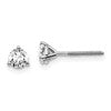 14k White Gold 1/2 carat Lab Grown Diamond VS/SI+ G+ Round Complete Three Prong Screwback Stud Earrings