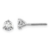 14k White Gold 5/8 carat Lab Grown Diamond VS+ F+ Round Complete Three Prong Screwback Stud Earrings