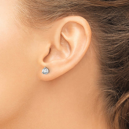 14k White Gold 3/4 carat Certified Lab Grown Diamond VS/SI+ G+ Round Complete Three Prong Screwback Stud Earrings