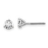 14k White Gold 3/4 carat Lab Grown Diamond VS+ F+ Round Complete Three Prong Screwback Stud Earrings