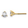 14k 3/4 carat Lab Grown Diamond VS+ F+ Round Complete Three Prong Screwback Stud Earrings