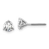 14k White Gold 1 carat Lab Grown Diamond VS+ F+ Round Complete Three Prong Screwback Stud Earrings