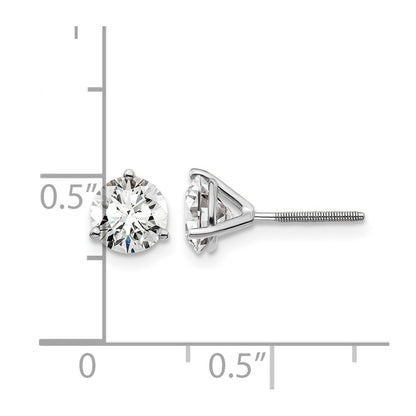 14k 1 1/2 carat Certified Lab Grown Diamond VS/SI+ G+ Round Complete Three Prong Stud Earrings