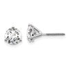 14k White Gold 1 1/2 carat Lab Grown Diamond VS+ F+ Round Complete Three Prong Screwback Stud Earrings