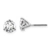 14k White Gold 2 carat Lab Grown Diamond VS+ F+ Round Complete Three Prong Screwback Stud Earrings