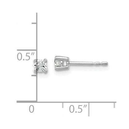 True Origin 14K White Gold 1/5 carat Lab Grown Diamond VS+ F+ Round Four Prong Heavy Weight Complete Stud Earrings