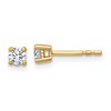 True Origin 14K Yellow Gold 1/4 carat Lab Grown Diamond VS+ F+ Round Four Prong Heavy Weight Complete Stud Earrings