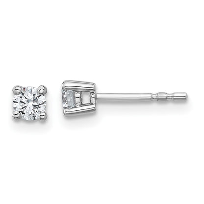 True Origin 14K White Gold 1/3 carat Lab Grown Diamond VS+ F+ Round Four Prong Heavy Weight Complete Stud Earrings