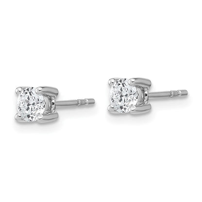 True Origin 14K White Gold 1/2 carat Lab Grown Diamond VS+ F+ Round Four Prong Heavy Weight Complete Stud Earrings