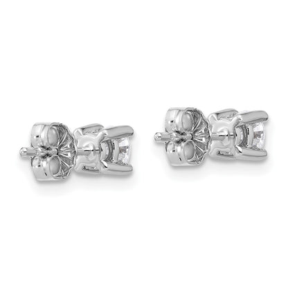 True Origin 14K White Gold 1/2 carat Lab Grown Diamond VS+ F+ Round Four Prong Heavy Weight Complete Stud Earrings